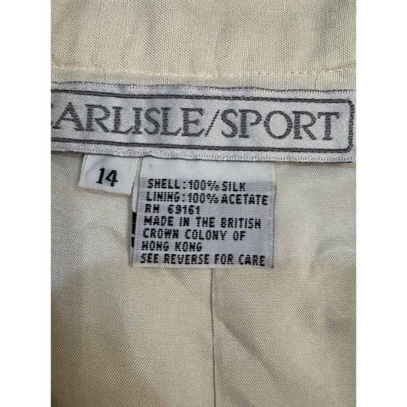 Carlisle Sport 100% Silk Women Trousers Size 14 Off White Vintage Old Money Flaw - Picture 11 of 16